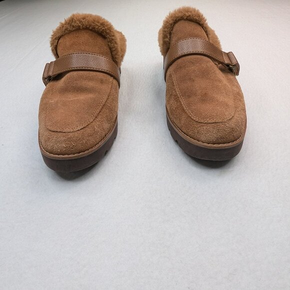 Vionic Women's Kailen‎ Faux Fur Tan Brown Sherpa Mules Slip-On Size 6.5 - Picture 3 of 10